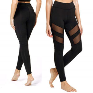 Mesh Panel Fitness Leggings — High Waist